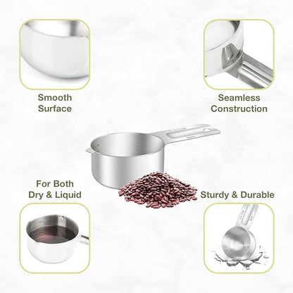 1PCS 1/3Cup Single Measuring Cup, Etched Inner Scale Stainless Steel Measure - Image 5