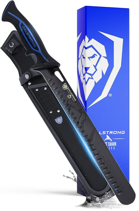 Dalstrong Slicing Knife 12”-Night Shark Series High Carbon Steel-Titanium Coated Blade - Filet Knife for Fish, Cheese, Bread- Polypropylene Handle Professional-w/Sheath-NSF Certified