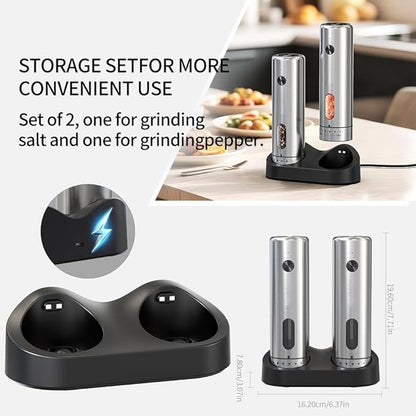 Upgraded Larger 110ml CapacityElectric Salt & Pepper Grinder Set of 2 - Image 5