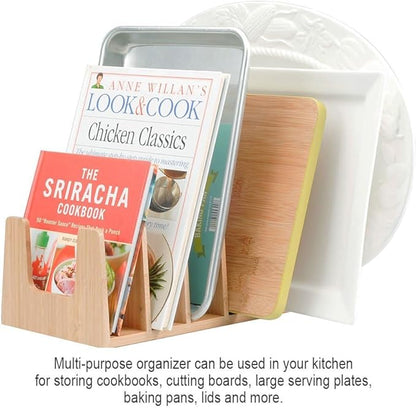 MobileVision Bamboo Pot Lid Holder Organizer - Image 5