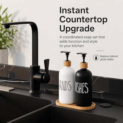 Dish Soap Dispenser for Kitchen Sink.Glass Hand Soap Dispenser, Modern - Image 4