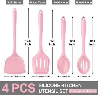 P&P CHEF Kitchen Utensil Set, 4 Pieces Non-stick Silicone Cooking Utensils - Image 2