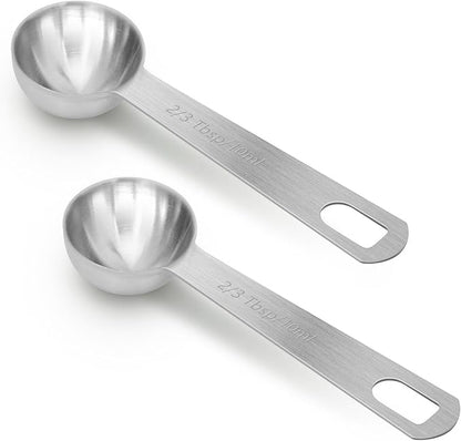 2 PCS 2 Teaspoon Stainless Steel Single Measuring Spoon by AUOIKKHOMEGARDEN