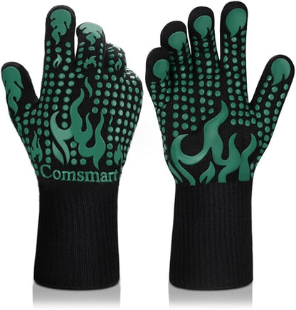 Comsmart BBQ Gloves, 1472°F Heat Resistant Grilling Gloves Silicone Non-Slip by Comsmart