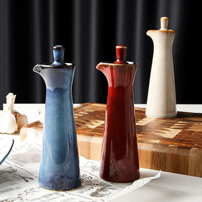 Small Ceramic Olive Oil Dispenser Bottle - Image 6