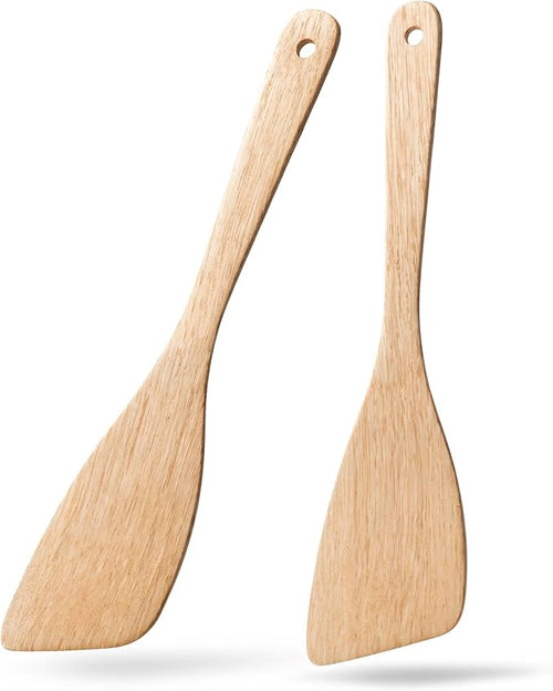2PCS Wooden Spatulas for Cooking, 12.8inch Coated Schima Wood Turners for Frying by HEFILD