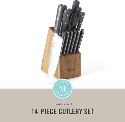 MARTHA STEWART Eastwalk 14 Piece High Carbon Stainless Steel Cutlery Knife - Image 2