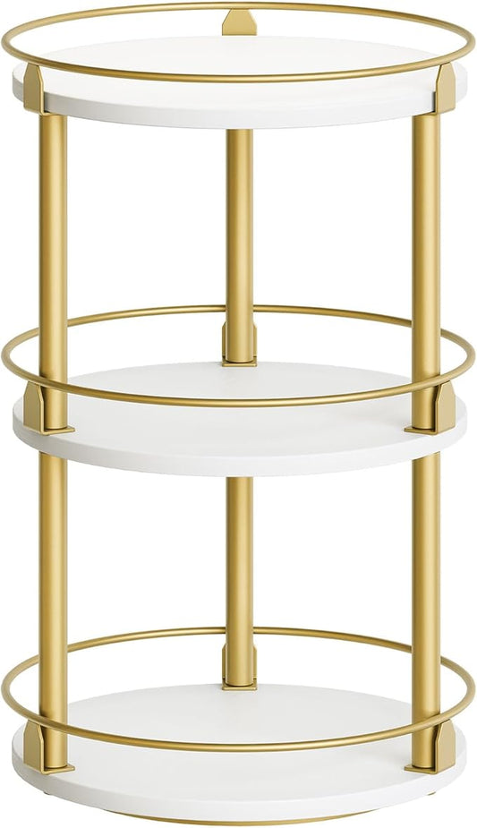 Yatiney 3-Tier Lazy Susan, Rotating Spice Rack, Spinning Organizer, Industrial by Yatiney