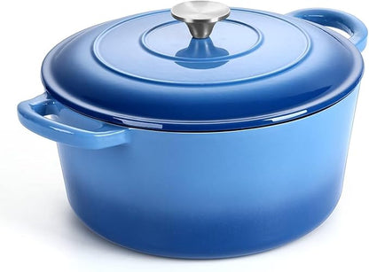 P&P CHEF 6QT Enameled Dutch Oven, Cast Iron Dutch Oven Pot by PPCHEF