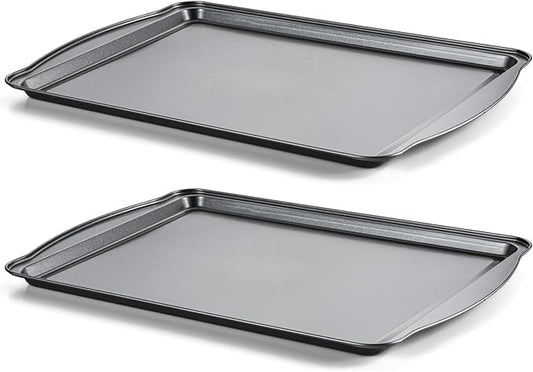 Baking Sheet Set of 2-17" x 11" x 0.5" Carbon Steel Cookie Sheet by Gymdin
