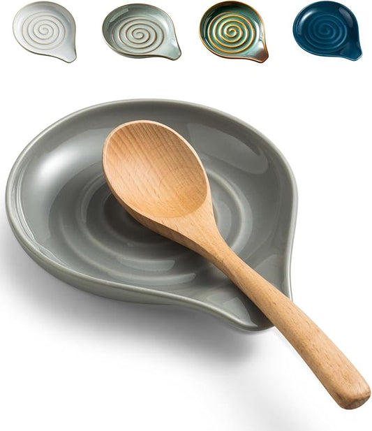 LAUCHUH Spoon Rest for Stove Top, 5 inch Ceramic Spoon Holder for Kitchen by LAUCHUH