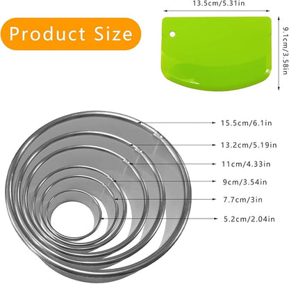 7 Pcs Round Cookie Cutter Set, Baking Tools - Image 2