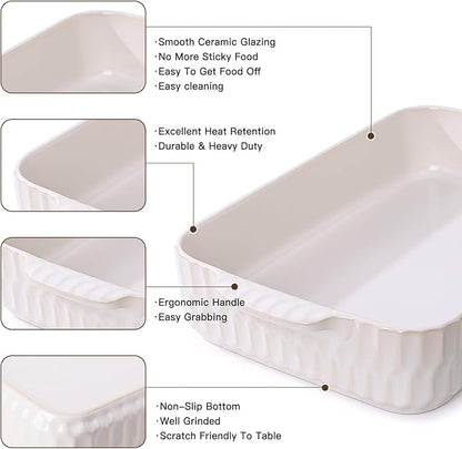 4.7QT Casserole Dishes for Oven, 9x13” Large Lasagna Pan, Ceramic Baking Dish - Image 6