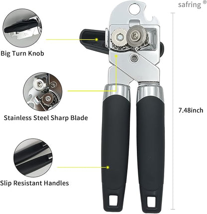 Safring Can Opener Manual, Handheld Strong Heavy Duty Stainless Steel Can Opener - Image 3