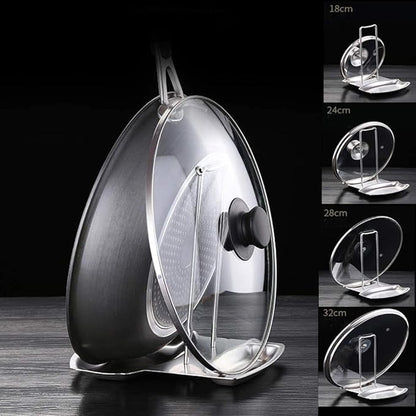 Lid and Spoon Rest Shelf, 304 Stainless Steel Pan Pot Cover Lid Rack Stand - Image 5