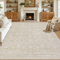 Area Rugs 9x12 Living Room: Vintage Boho Neutral Washable Rug Indoor Soft Large by Luxturiy