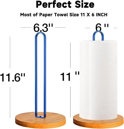 TONLEA Wooden Paper Towel Holder Countertop, Kitchen-Towel-Holder FreeStanding - Image 2