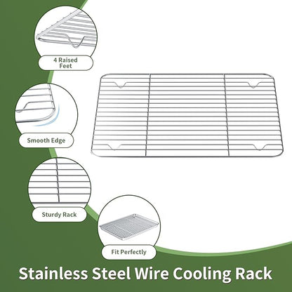 Baking Sheet with Wire Rack Set: 3 Baking Pans + 3 Cooling Racks - Image 3