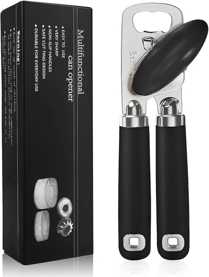 Safring Can Opener Manual, Heavy Duty Stainless Steel Smooth Edge Can Openers by Safring