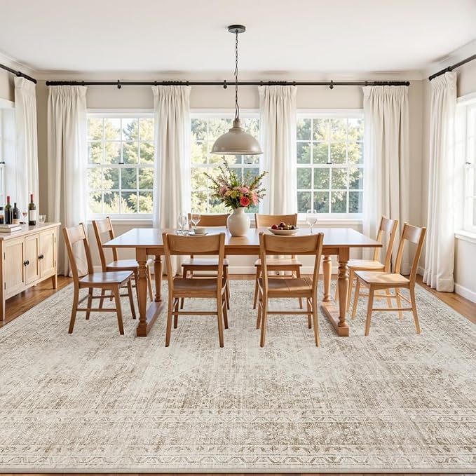 3x5 Area Rugs for Living Room: Vintage Boho Neutral Washable Rug Indoor Soft - Image 9