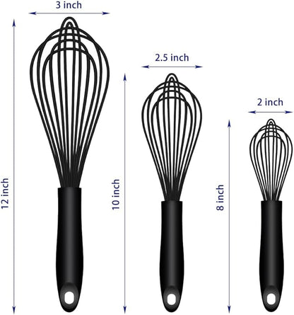 OYV Dishwasher Safe Silicone Whisk, Sealed Waterproof Design Set of 3, - Image 6