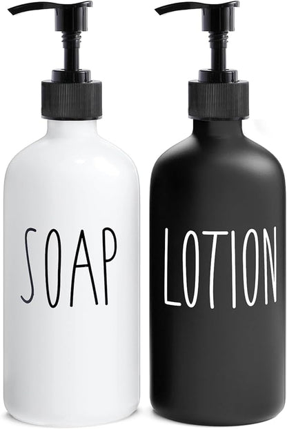 MOMEEMO Soap Dispenser Bathroom Set, Contains Hand and Lotion Dispenser by MOMEEMO