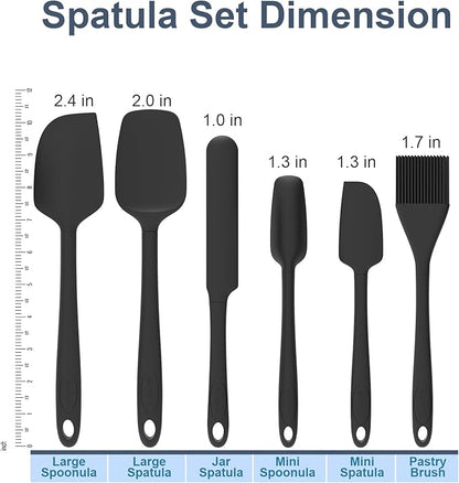 Silicone Spatula Set, 6 Pieces Food Grade Kitchen Utensils - Image 2