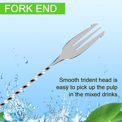 BRIOUT 2 Pcs Bar Spoon, 12 Inches Long Handle Drink Stirrer, Stainless Steel - Image 5