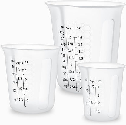 Silicone Measuring Cups Set 125ml + 250ml + 500ml by SwigranceQualityCreativity