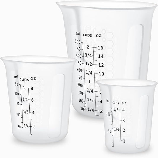 Silicone Measuring Cups Set 125ml + 250ml + 500ml by SwigranceQualityCreativity