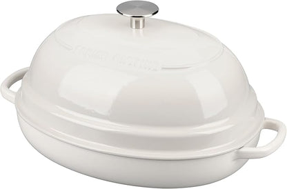 EDGING CASTING Enameled Oval Cast Iron Dutch Oven Pot by EDGINGCOOKWARE