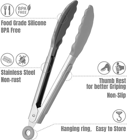 Hotec Mini Silicone Kitchen Tongs - Image 5