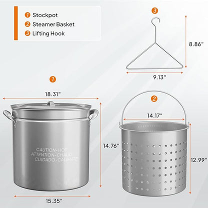 ROVSUN 50-Quart Stainless Steel Turkey Fryer & Seafood Boil Pot - Image 6