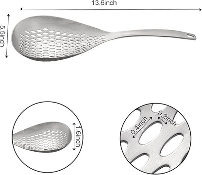 2 Pack Skimmer Slotted Spoon, 13.6 Inch Large Stainless Steel Skimmer Ladle - Image 2