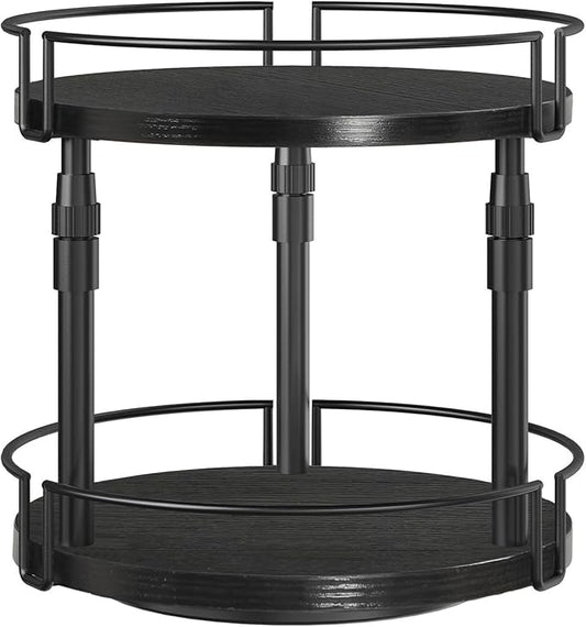HOOBRO Lazy Susan Organizer Spice Rack, 2-Tier Height Adjustable Rotating Lazy by HOOBRO