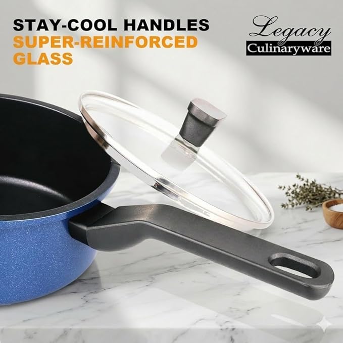 Nonstick Sauce Pan with Lid, 2QT small pot, PFOA Free, Kitchen Pots Induction - Image 2