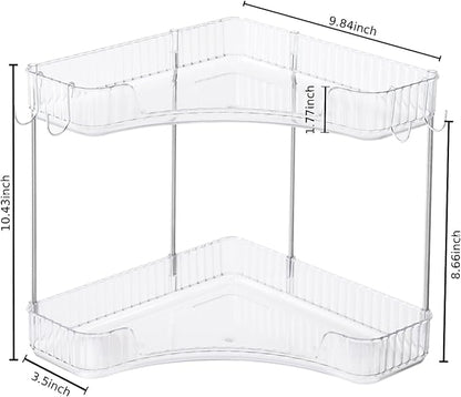 2-Tier Corner Bathroom Organizer Countertop - Image 2