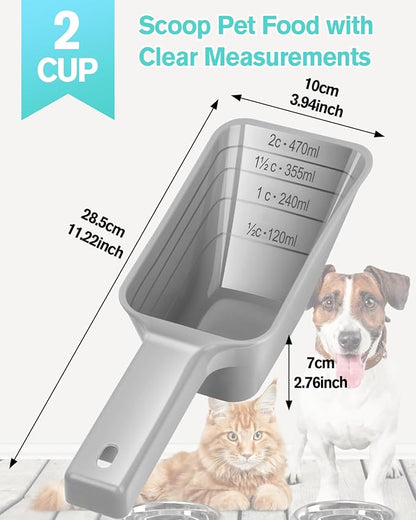 2 Cup Dog Food Scoop, Plastic Pet Food Scoop - Image 3