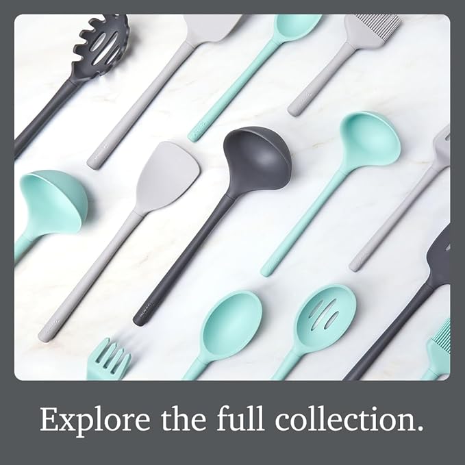 Tovolo Pasta Claw Spaghetti Spoon Scoop Charcoal Gray Silicone Pasta Spoon - Image 6