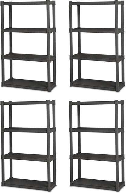 Sterilite 4-Pack 4 Shelf Unit, Heavy-Duty Shelving Storage and Utility Rack by Sterilite