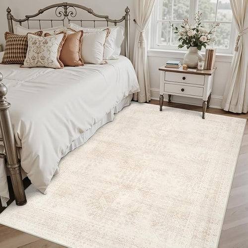 3x5 Area Rugs for Living Room: Vintage Boho Neutral Washable Rug Indoor Soft - Image 2