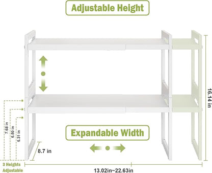 DOLALIKE Expandable Kitchen Countertop Organizer, Stackable Cabinet Shelf - Image 2