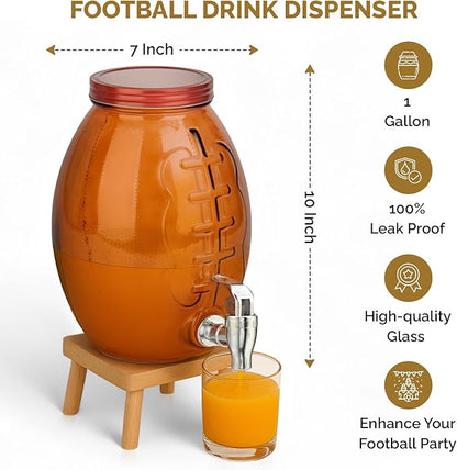 Football Drink dispenser, Glass Beverage Dispenser - Image 5