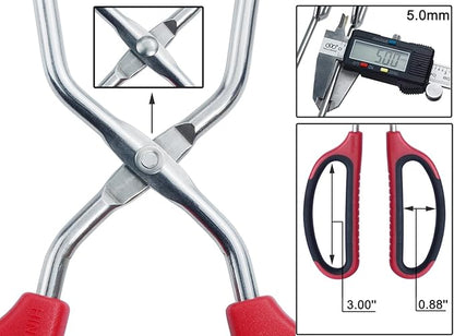 HINMAY Stainless Steel Scissor Tongs 11-Inch and 13-Inch Set - Image 3