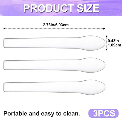 Pndeyo 3pcs Mini Stainless Steel Makeup Spatula, Skincare Scoop Applicator - Image 2