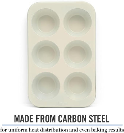 Martha Stewart Gallen 6 Cup Nonstick Carbon Steel Muffin and Cupcake Pan - Image 4