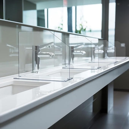 Vesici 2 Pcs Clear Acrylic Sink Splash Guard Freestanding Panel Barrier - Image 6