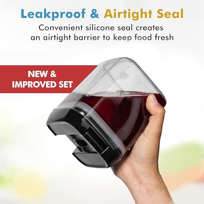 Shazo 6 PC Airtight Food Storage Containers + 6 Spoons Included - Image 2