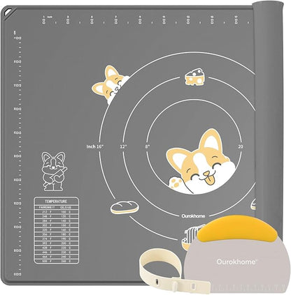 Ourokhome Silicone Baking Mat Sheet and Pastry Dough Cutter, 0.5 Inch Thick 32" by Ourokhome