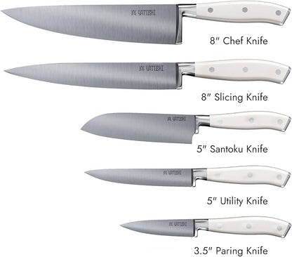 Yatoshi Knives Yatoshi Magnetic Kitchen Knife Block Set 6 Pcs White - Image 2